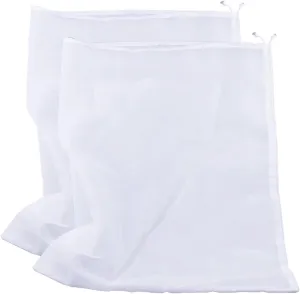 75 Micron Nylon Straining Bag Fine Mesh Food Strainer Bag, Multi Purpose Food Grade Filter Bag for Nut Milk, Juice, Cold Brew, Home Brewing (25.39" x 18.89", 2 Packs)