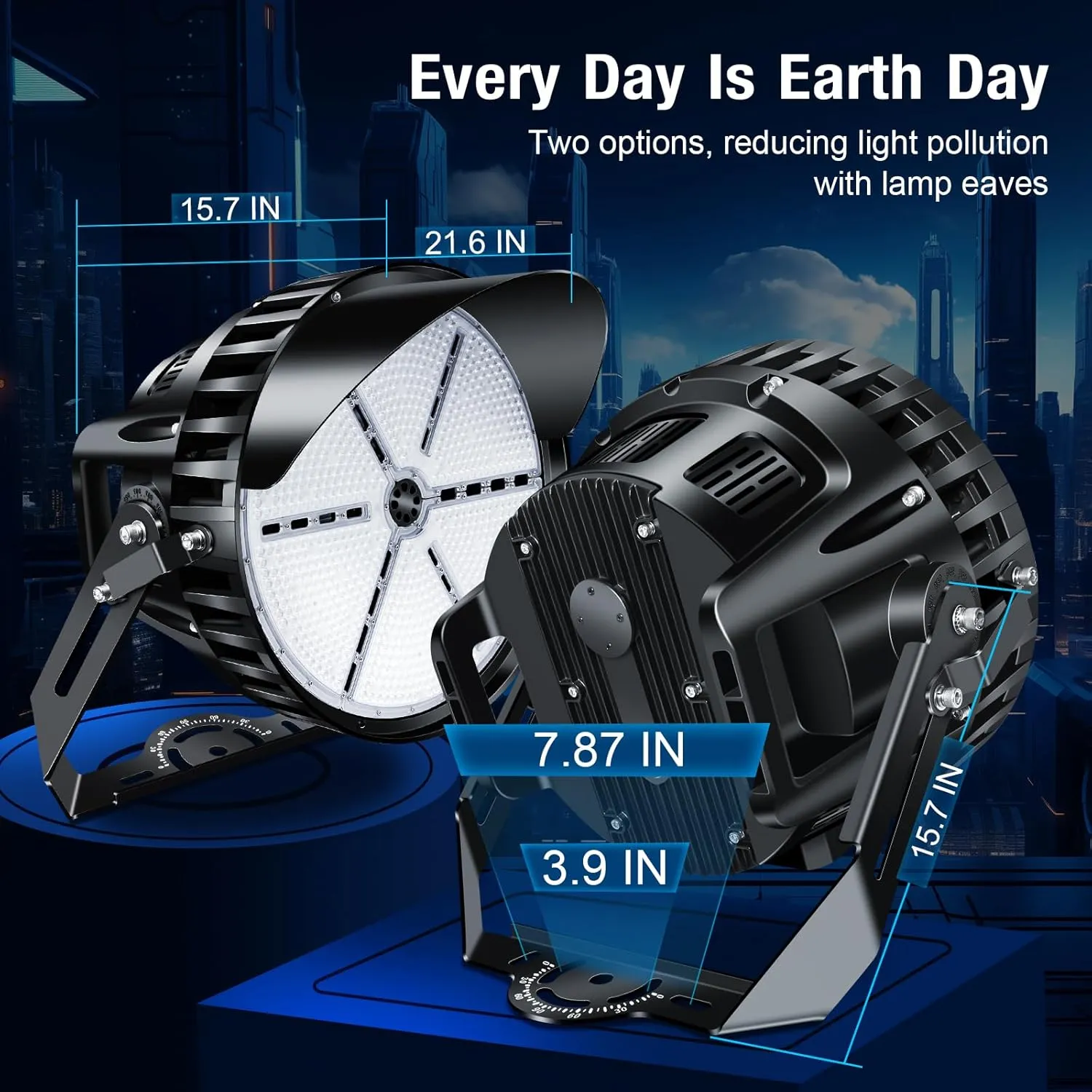 750W LED Stadium Lights, Heavy-Duty High Mast Sport Court Light Outdoor IP66 10KV Surge Large Arena Industry and Commercial Lighting with 40 Degree for Airport Area Parking Lot