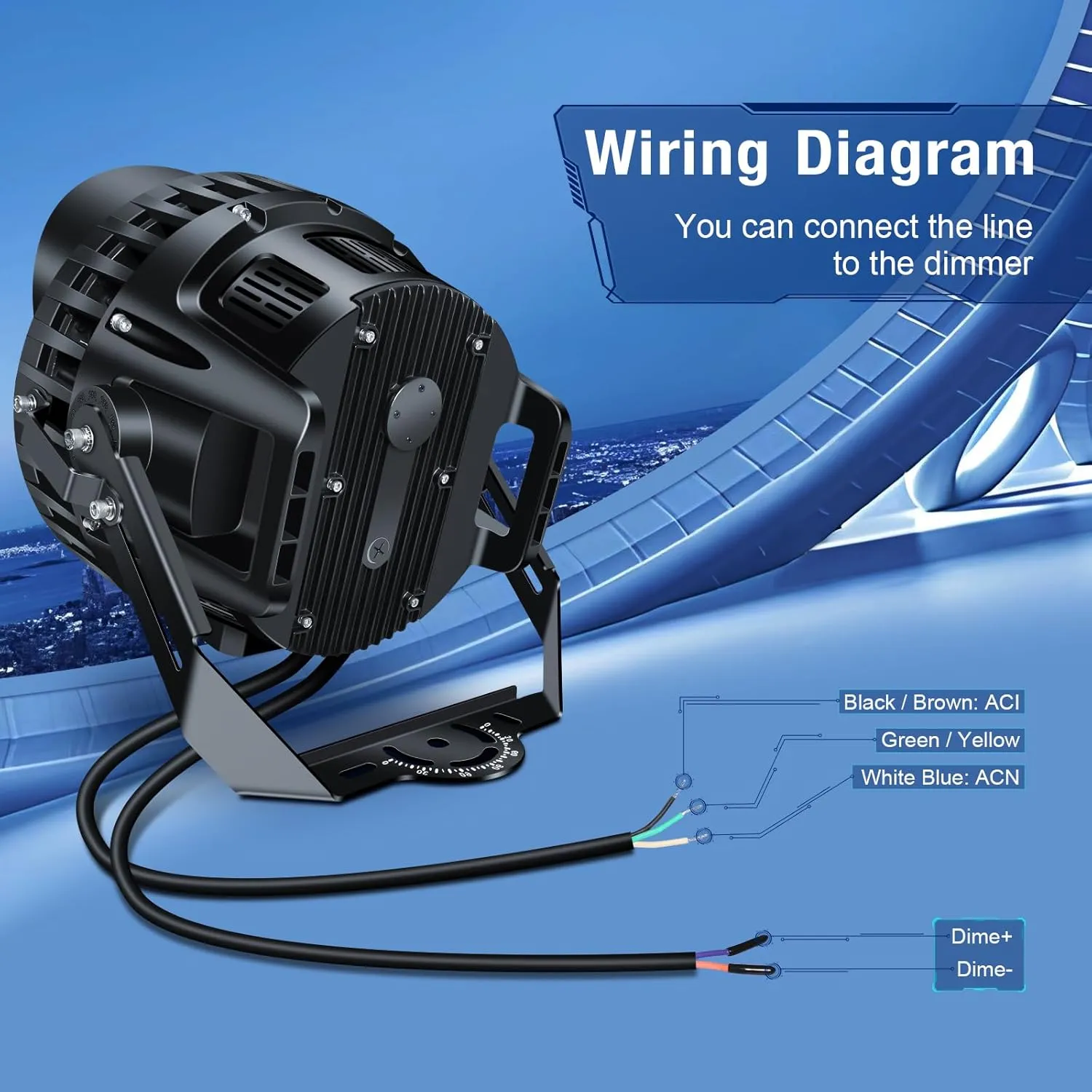 750W LED Stadium Lights, Heavy-Duty High Mast Sport Court Light Outdoor IP66 10KV Surge Large Arena Industry and Commercial Lighting with 40 Degree for Airport Area Parking Lot