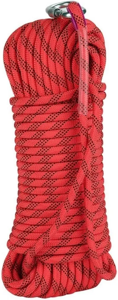 8mm Escape Rope Outdoor Static Rescue Rope, Escape Rope, Ice Climbing Equipment, Fire Safety Rescue Rope 10~200M (Color : Red, Size : 8mm x 100m)