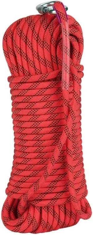 8mm Escape Rope Outdoor Static Rescue Rope, Escape Rope, Ice Climbing Equipment, Fire Safety Rescue Rope 10~200M (Color : Red, Size : 8mm x 100m)