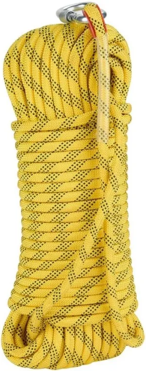 8mm Indoor Outdoor Escape Rope,Static Rescue Rope for Escape Rope, Ice Climbing Equipment, Fire Safety Rescue Rope (Color : Yellow, Size : 8mm x 180m)