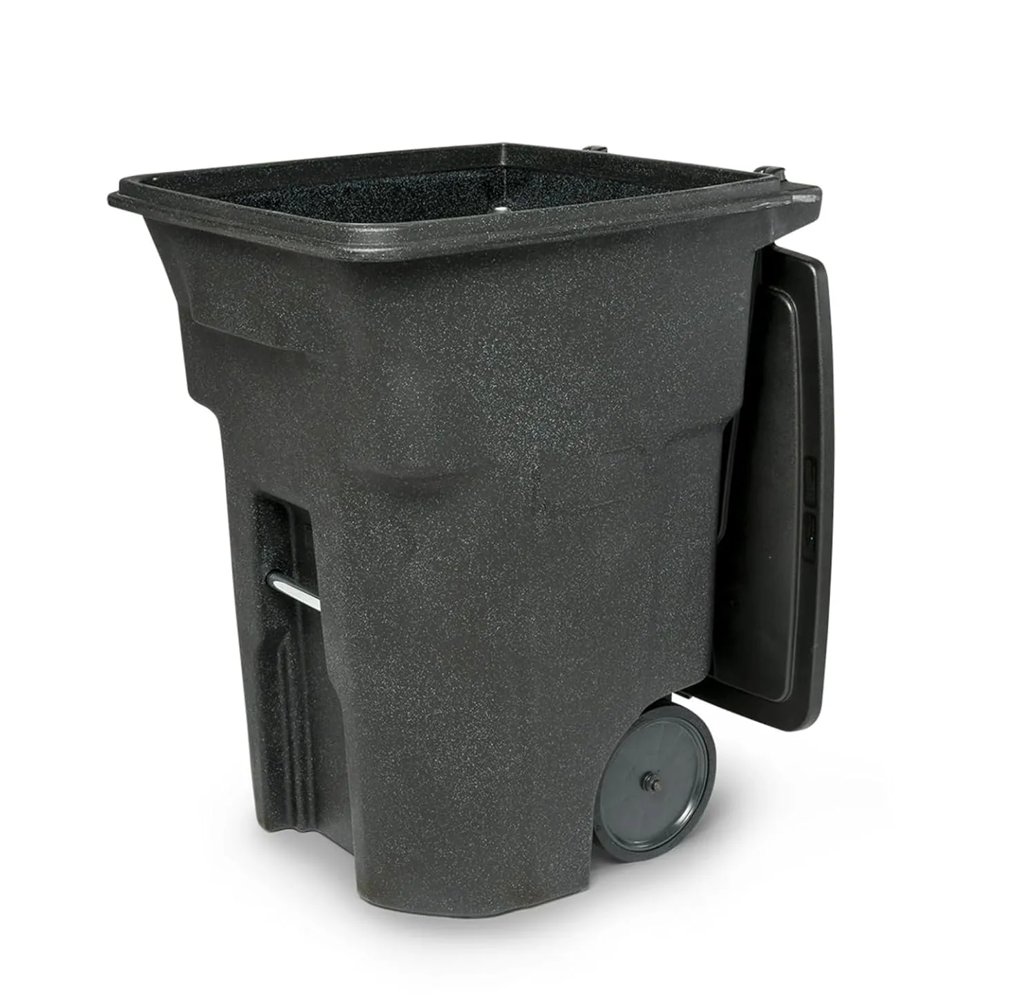 96 Gallon Capacity Heavy Duty Outdoor Trash Can with Quiet Wheels and Attached Lid Garbage Can Lid Closure (Black)