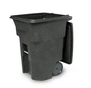 96 Gallon Capacity Heavy Duty Outdoor Trash Can with Quiet Wheels and Attached Lid Garbage Can Lid Closure (Black)