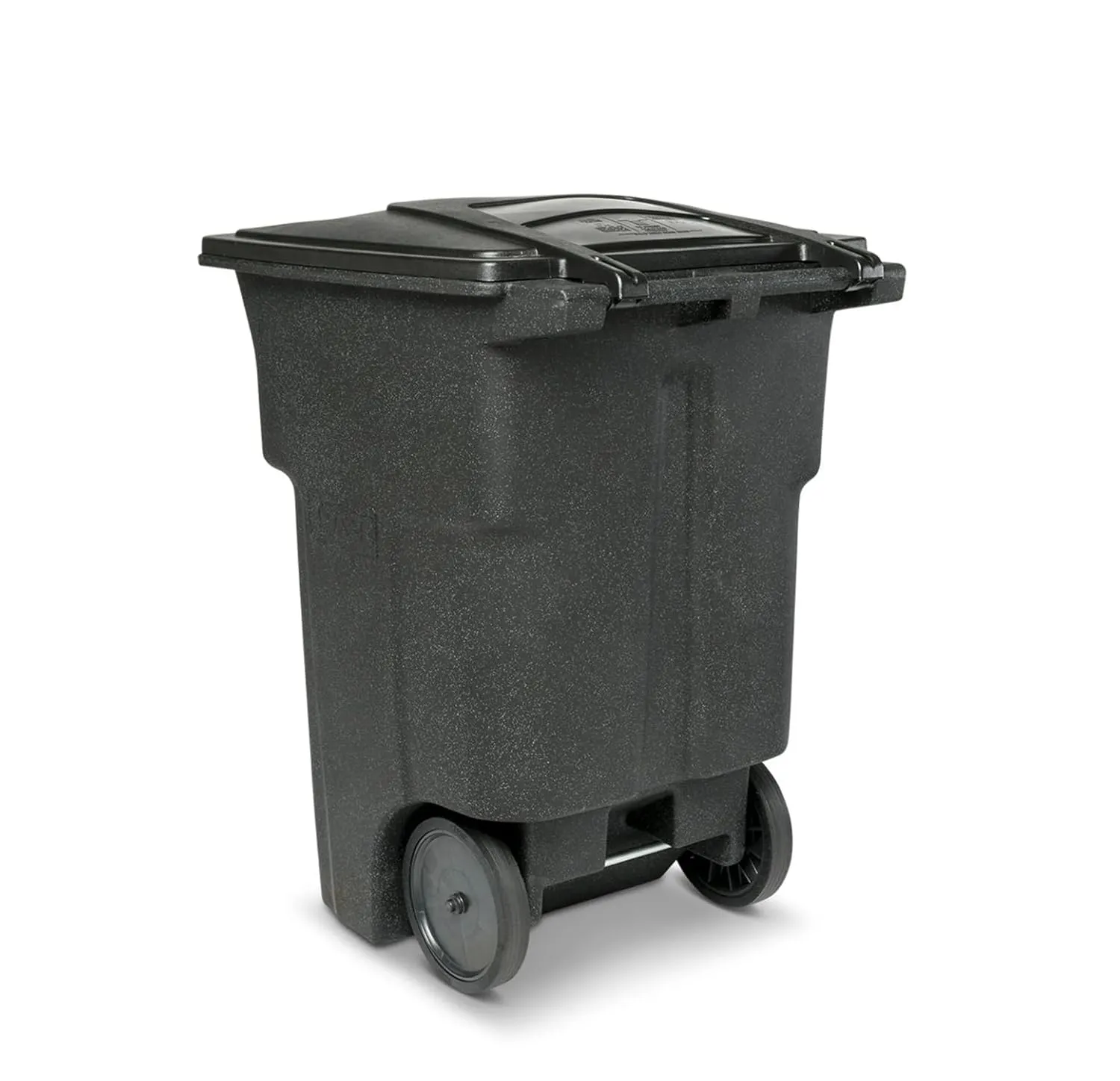 96 Gallon Capacity Heavy Duty Outdoor Trash Can with Quiet Wheels and Attached Lid Garbage Can Lid Closure (Black)