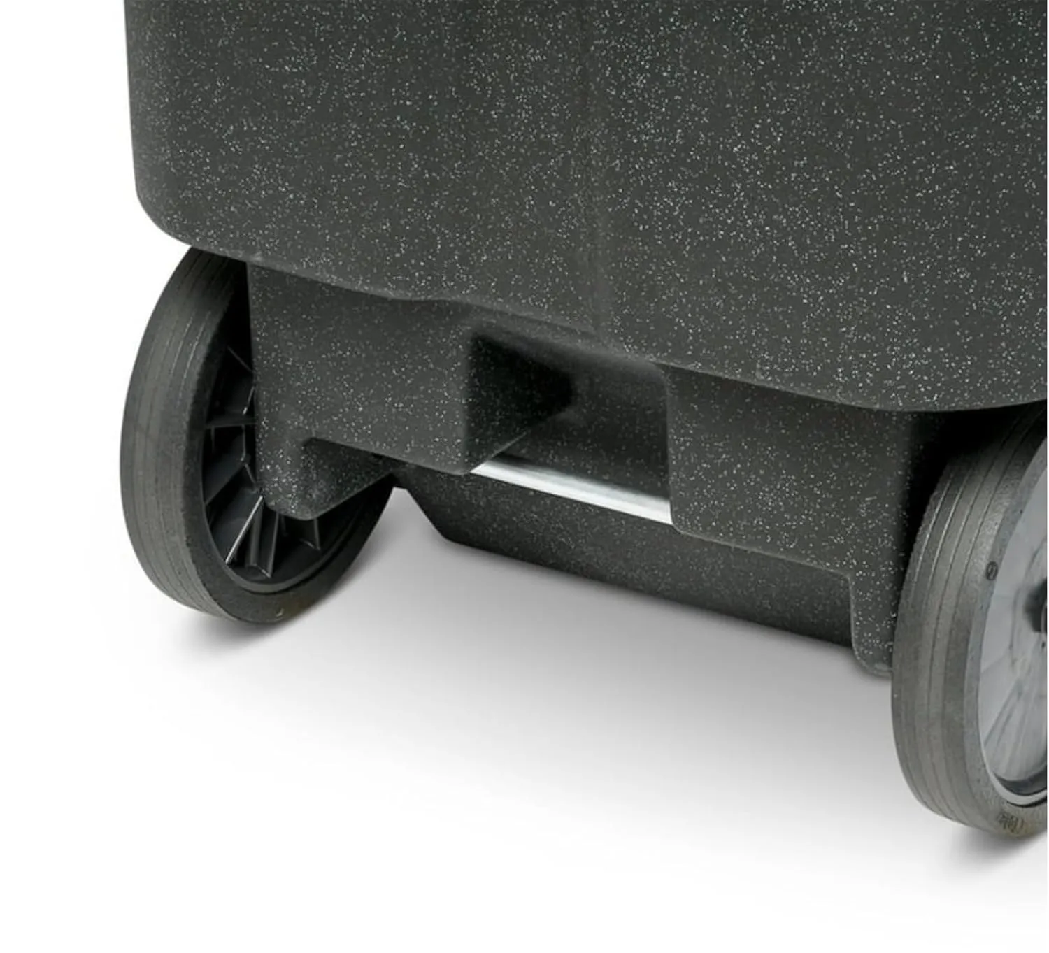 96 Gallon Capacity Heavy Duty Outdoor Trash Can with Quiet Wheels and Attached Lid Garbage Can Lid Closure (Black)