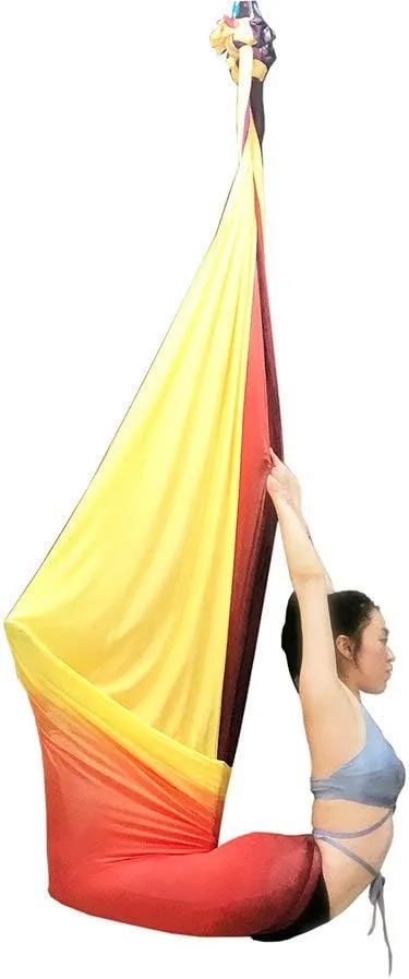 Aerial Yoga Hammock Aerial Pilates Silk Yoga Swing Set Inversion Equipment include daisy Chain, Pose Guide 5.5 yards