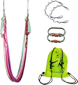 Aerial Yoga Hammock Aerial Pilates Silk Yoga Swing Set Inversion Equipment include daisy Chain, Pose Guide 5.5 yards