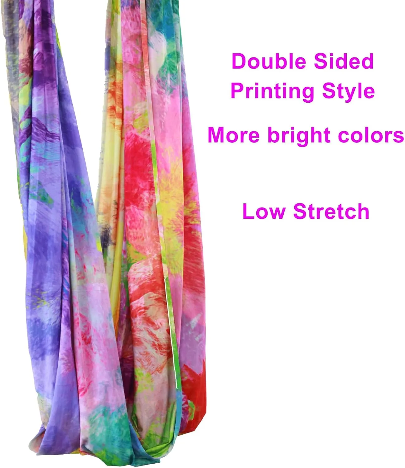 Aerial Yoga Hammock kit- Yoga Swing Multicolor 5 yards-Flying Yoga Include Daisy Chain,Carabiner and Pose Guide