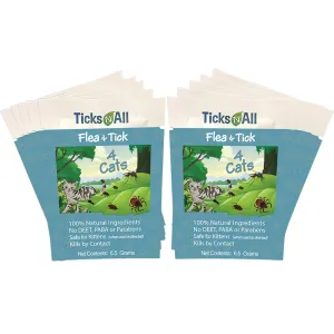 All Natural Flea And Tick Wipes For Cats - 10 Count, Essential Oils For Safe Protection
