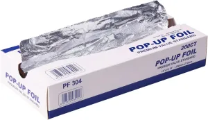 Aluminum Foil Sheets, Pre-Cut Foil Sheets, for Home Restaurant Food Processing, High-Temperature Resistant Non-Stick Type, Pop Up Single Sheets, 200 Sheets (12 in)