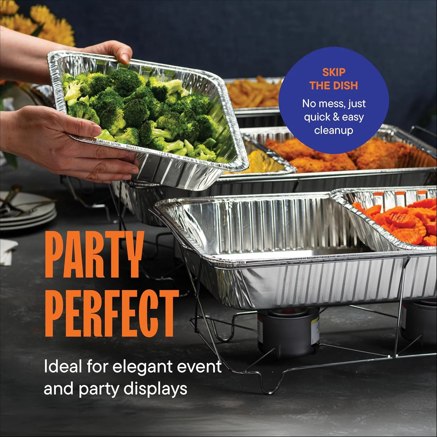 Aluminum Pans 9x13 Disposable Aluminum Foil Pans with Lids [25-Sets] Large Baking Pan Trays - Heavy Duty Tin Tray & Lid - Half Size Chafing Dishes for Roasting, Cooking, Heating or Steam