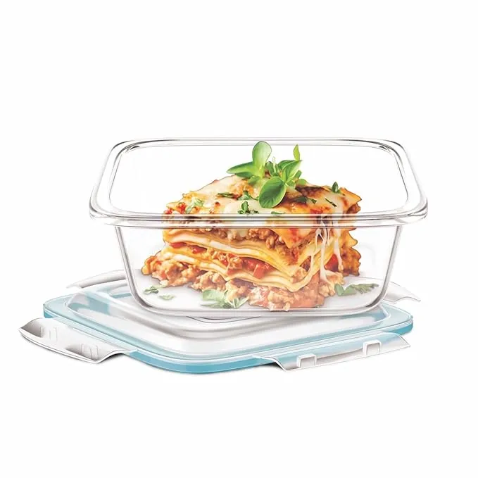 AM3759 Red Apple Square 400ml Food Container Set of 1 Pcs (RA4001)