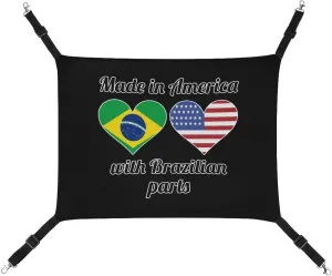 America with Brazilian Parts Cat Hanging Hammock Soft Breathable Pet Cage Dog Hammock with Adjustable Straps and Metal Hooks, style, 202403255