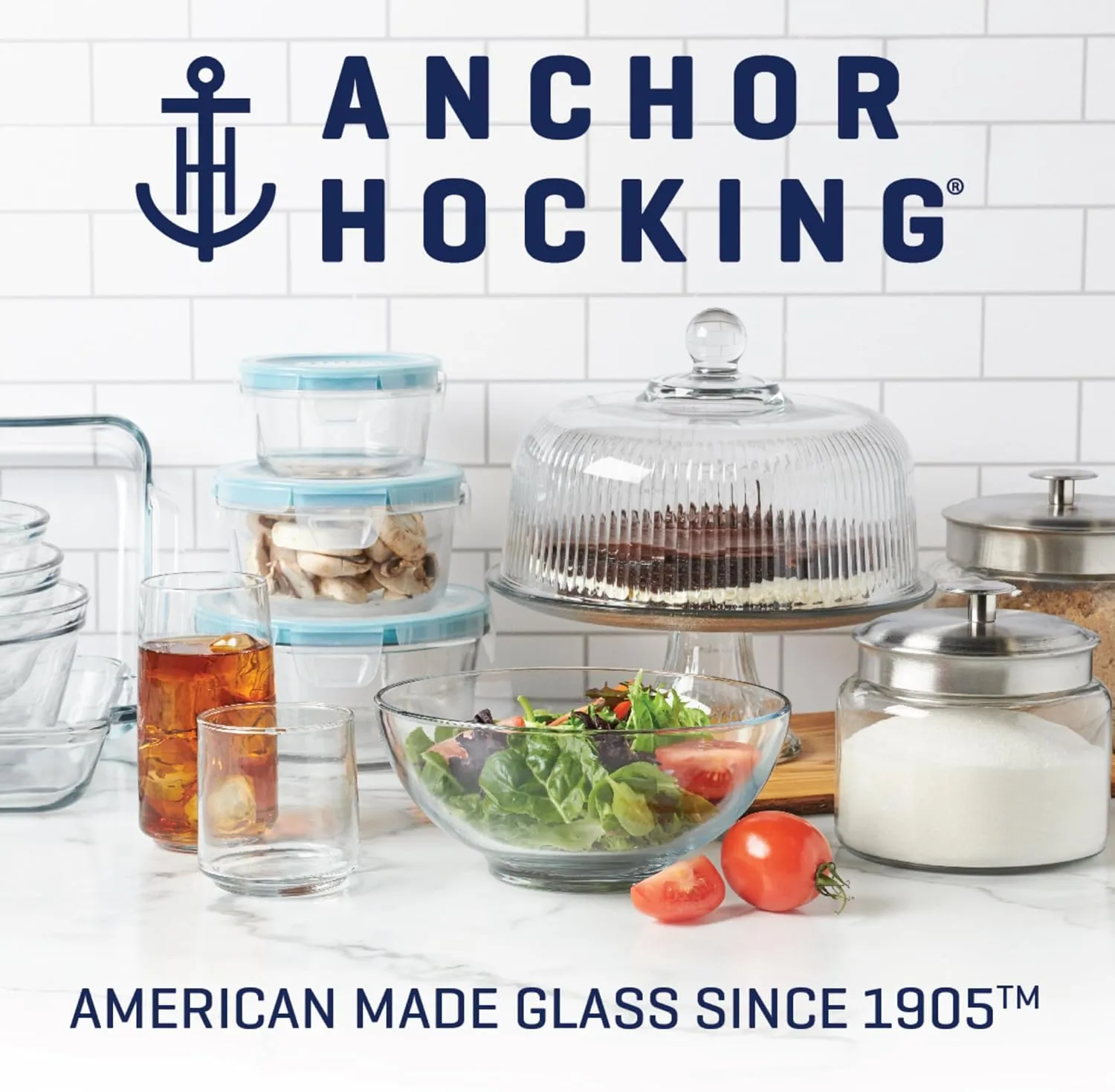 Anchor Hocking SnugFitTM Round Food Storage Containers with Lids (4-Piece, 4-cup, Teal, oven-safe)