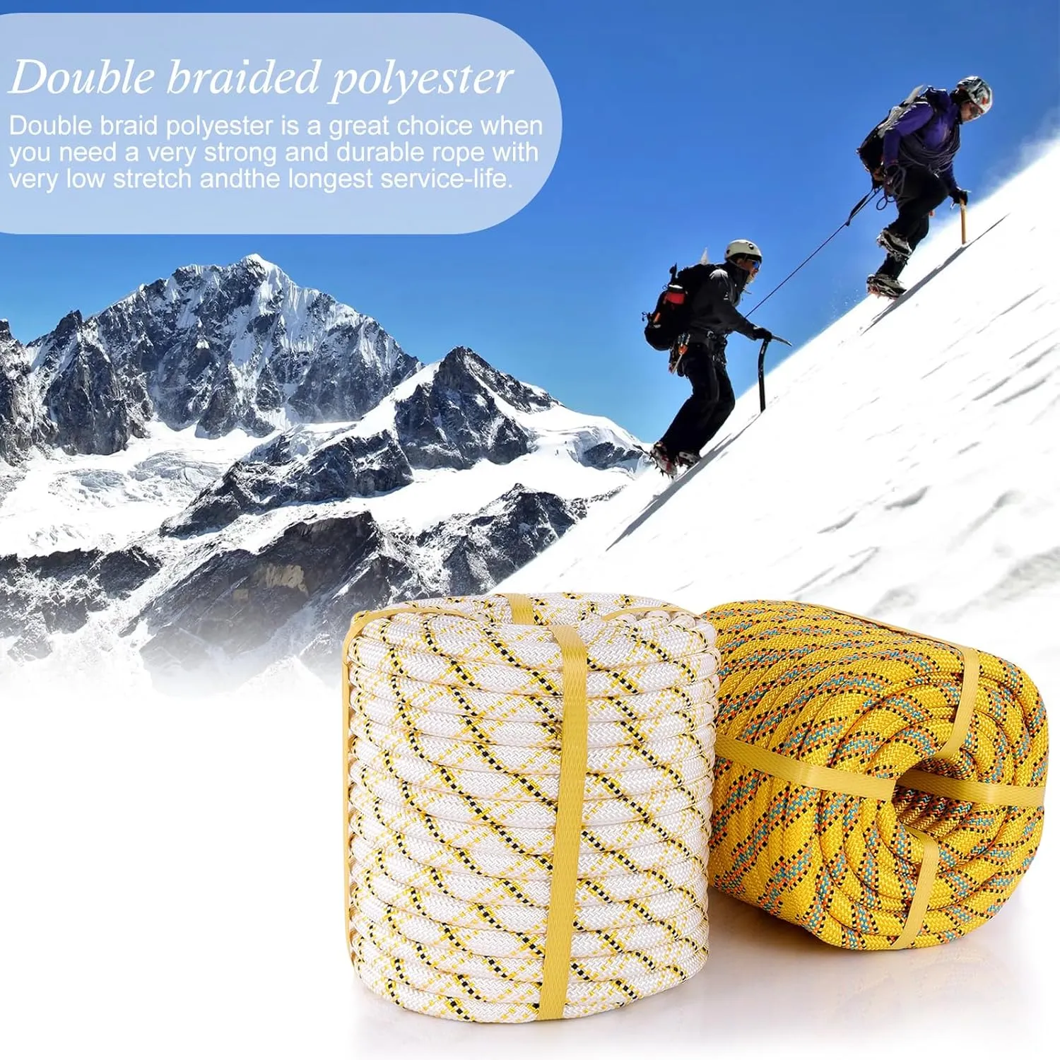 Arborist Rope Climbing Rope(1/2in x 100ft) 48 Strands Tree Rope for Climbing Tree Swing Pulling Sailing