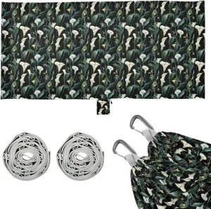 Art Calla Lily Black Flower Hammocks for Camping with Tree Straps Fabric Hammock for Outside Patio Garden
