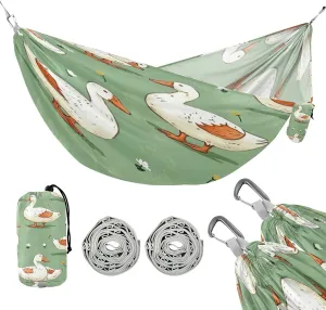 ATTX Cute Ducks Camping Hammock - Lightweight & Portable Hammocks, Heavy Duty 330lbs Capacity for Indoor, Hiking, Backpacking, Travel, Backyard, Beach#455