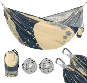 ATTX Moon and Clouds Camping Hammock - Lightweight & Portable Hammocks, Heavy Duty 330lbs Capacity for Indoor, Hiking, Backpacking, Travel, Backyard, Beach#113