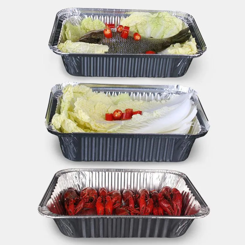 Bbq Aluminium Oven Foil Trays Food Disposable Container Tray Roasting Baking Au