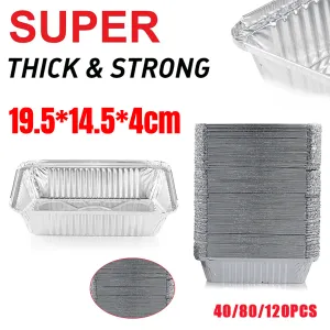 Bbq Aluminium Oven Foil Trays Food Disposable Container Tray Roasting Baking Au