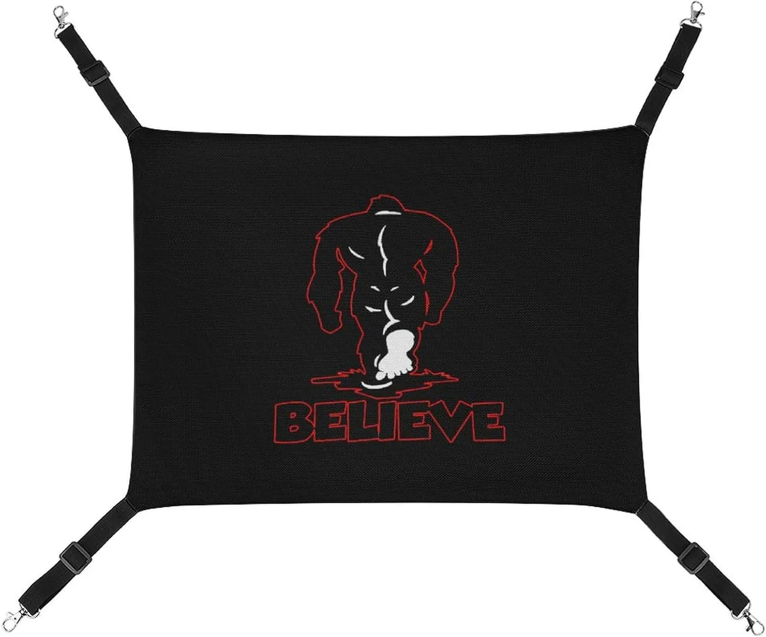 Believe Bigfoot Cat Hanging Hammock Soft Breathable Pet Cage Dog Hammock with Adjustable Straps and Metal Hooks