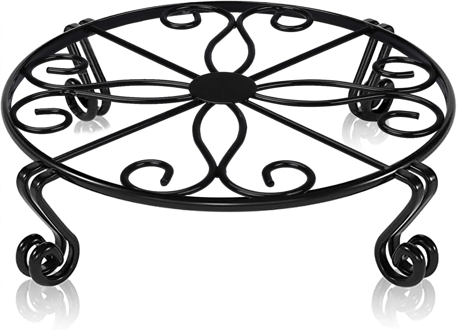 Black Plant Stand for Flower Pot Heavy Duty Potted Holder Indoor Outdoor Metal Rustproof Iron Garden Container Round Supports Rack for Planter Bronze, Pumpkin Stand Outdoor
