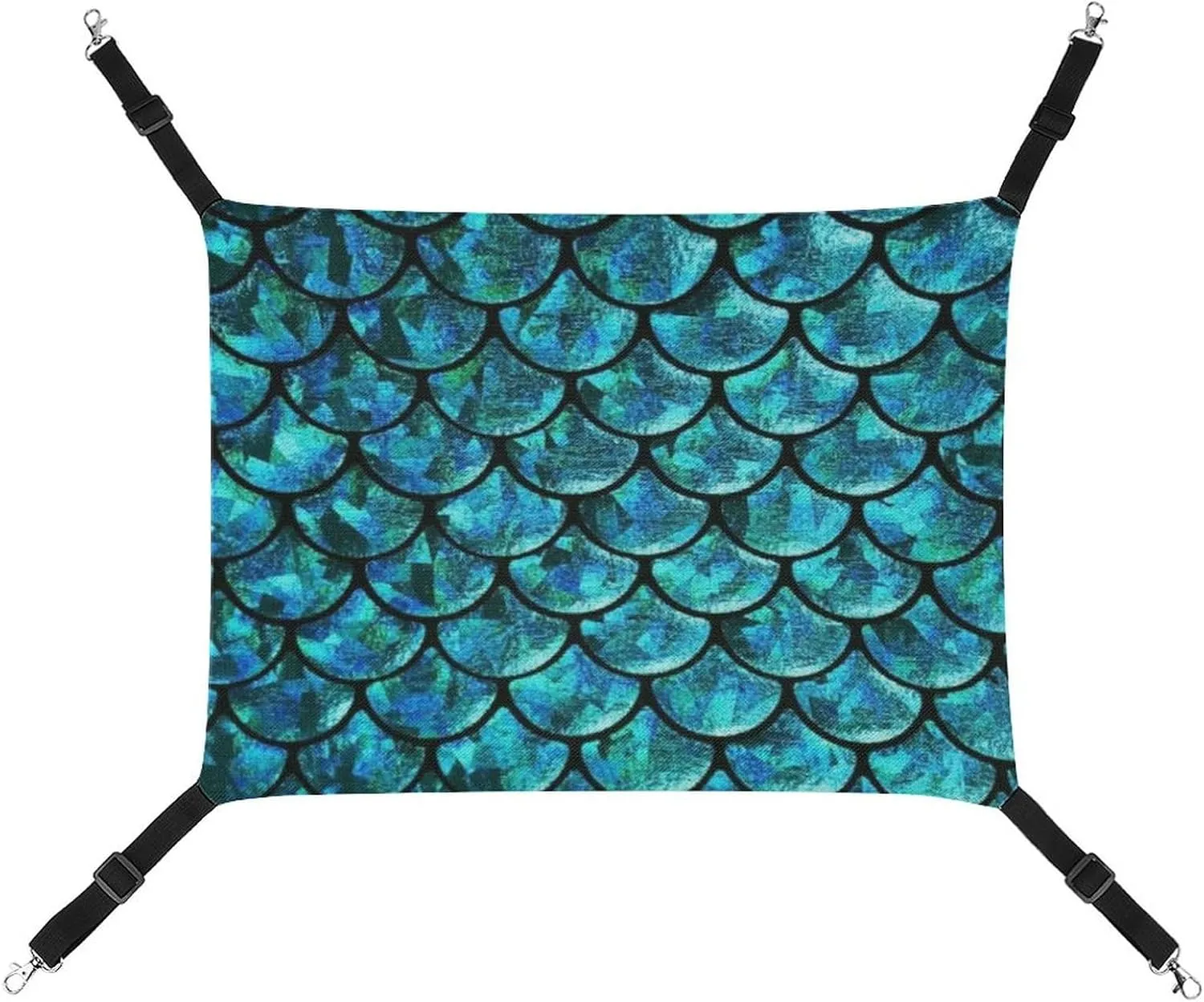 Blilng Fish Dragon Scales Hanging Cat Bed Soft Breathable Pet Hammock for Cage Pet Sleeper for Kitten Ferret Puppy Rabbit