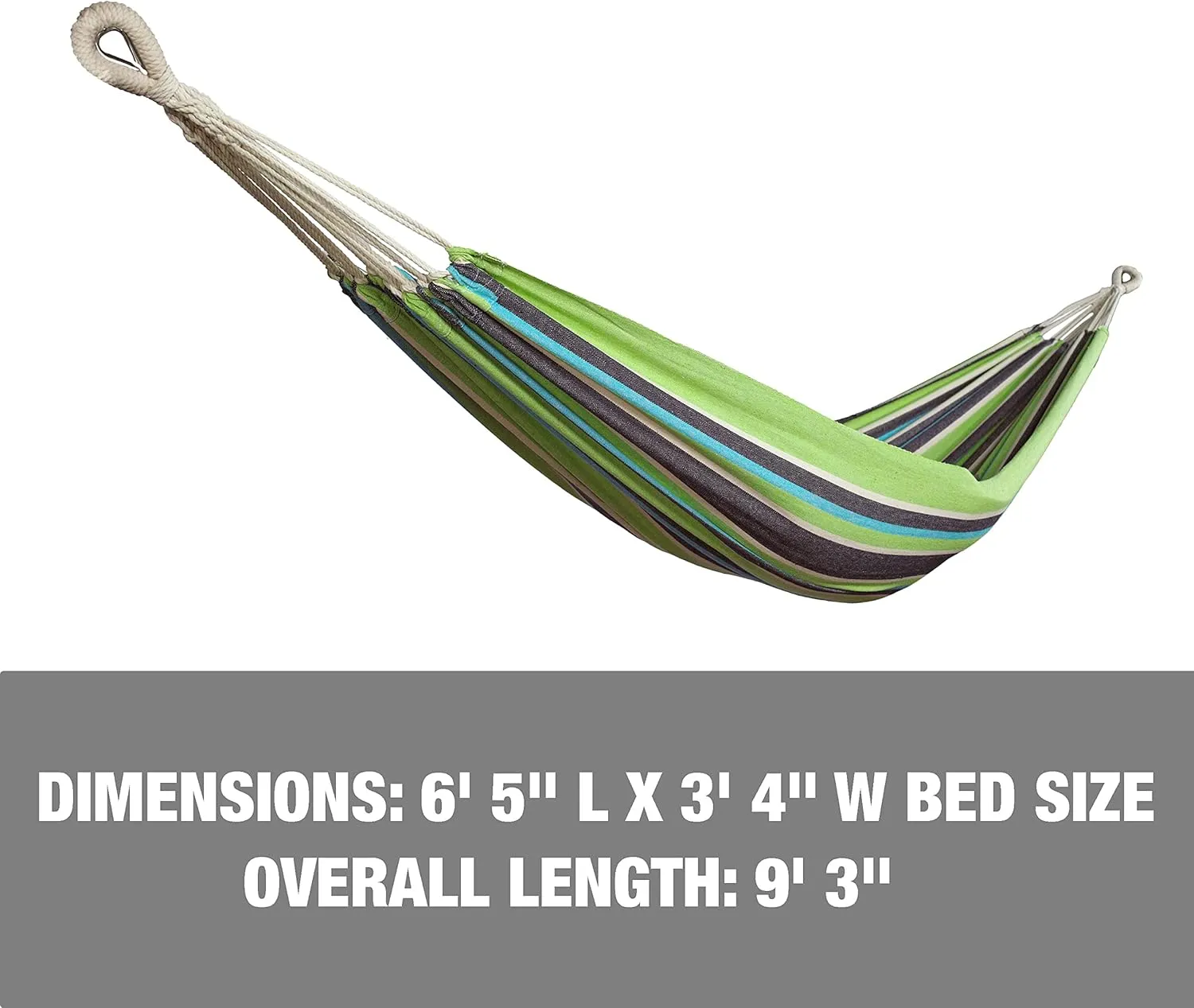 Bliss Hammocks BH-400-CC 40" Wide Hammock w/Hand-Woven Rope Loops & Hanging Hardware, Outdoor, Patio, Backyard Durable, Cotton and Polyester Blend, 220 Lbs Capacity, Country Club