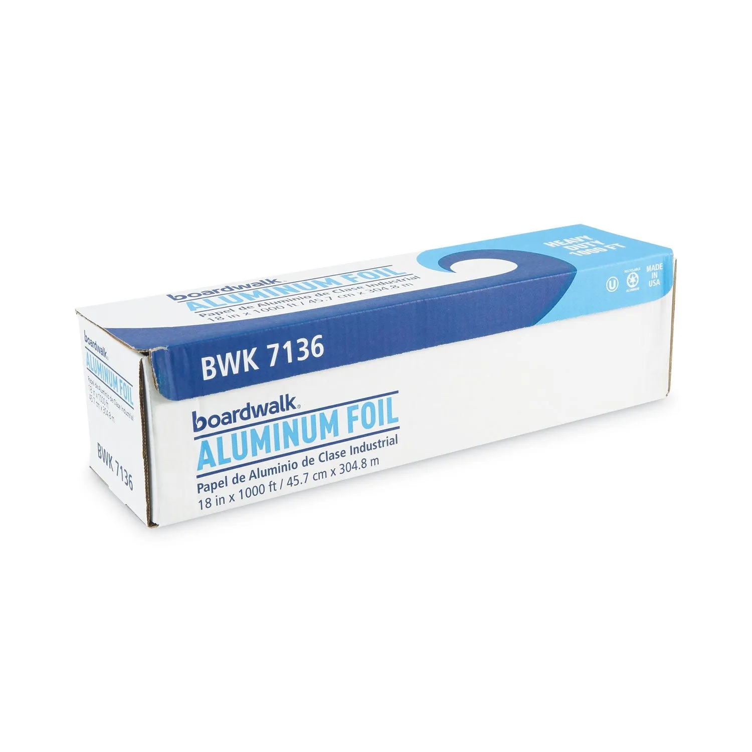 Boardwalk® Heavy-Duty Aluminum Foil Roll, 87 Gauge, 18" x 1,000 ft
