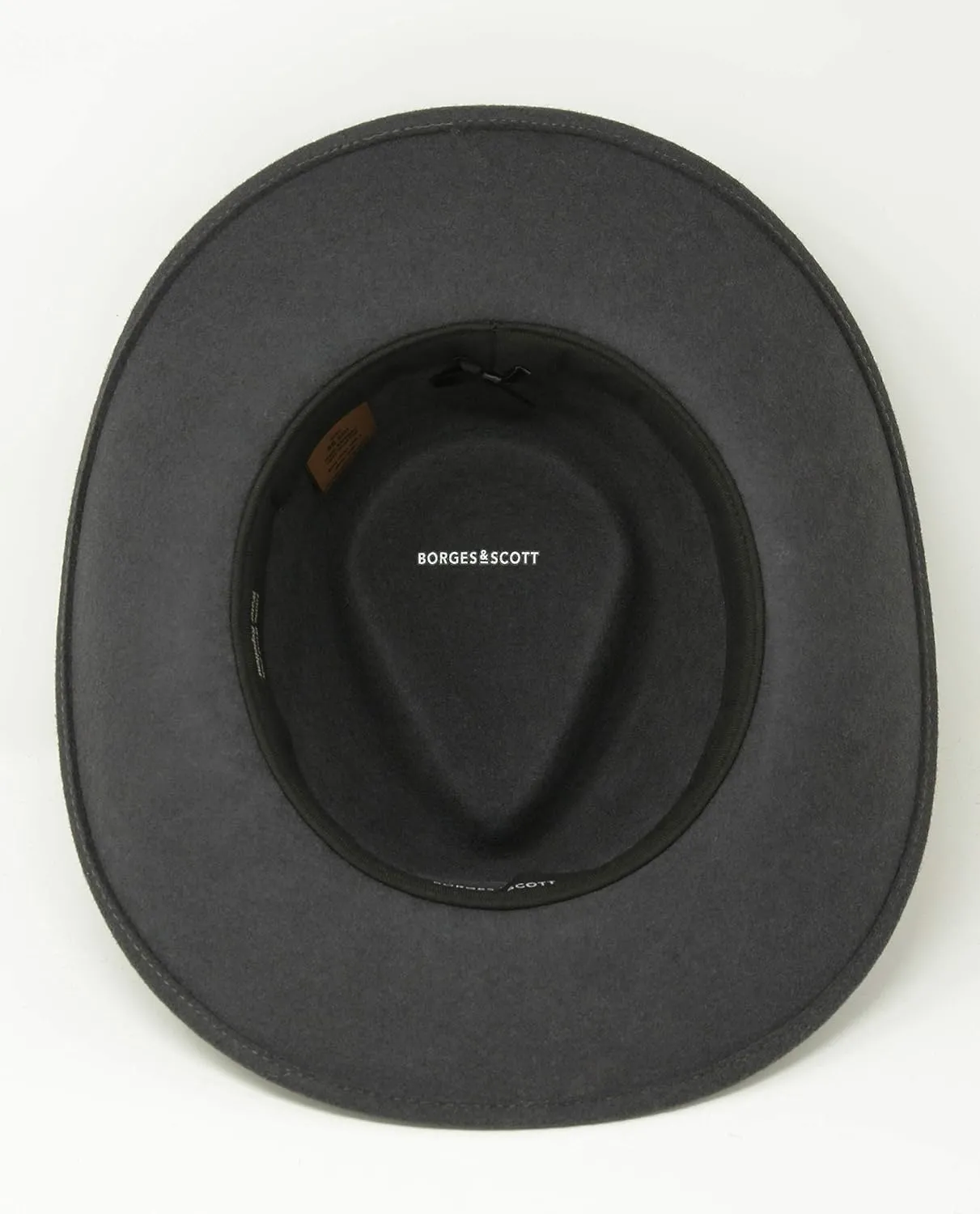 Borges & Scott Hardy - Lightweight Wide Brim Fedora - Leather Band - 100% Wool Felt - Crushable for Travel - Water Resistant
