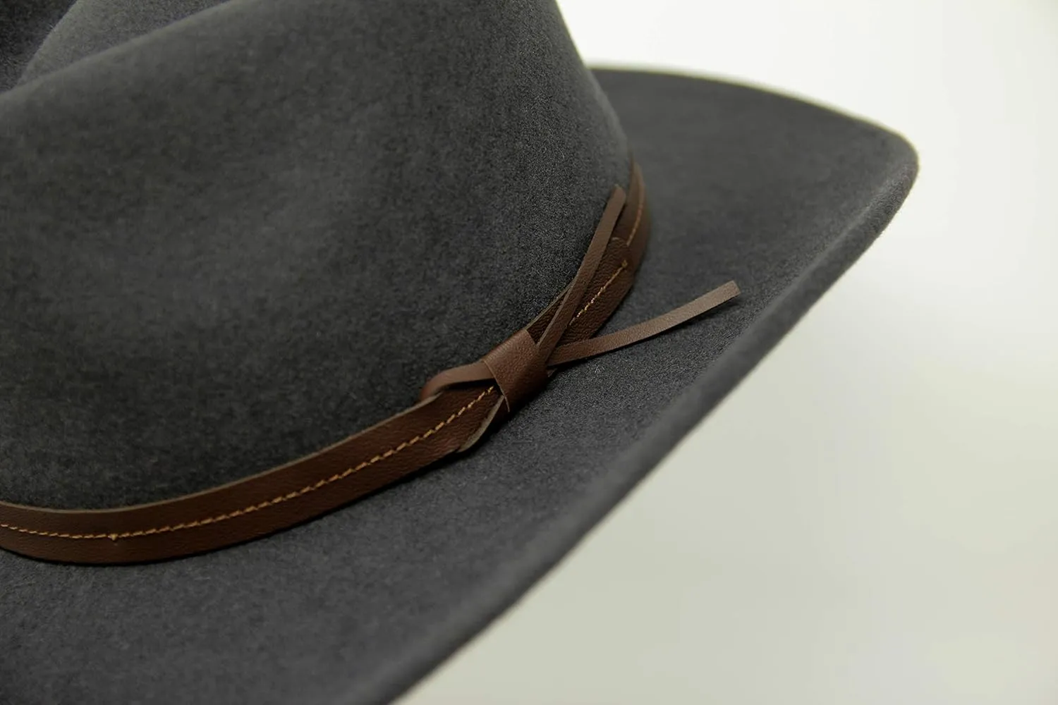 Borges & Scott Hardy - Lightweight Wide Brim Fedora - Leather Band - 100% Wool Felt - Crushable for Travel - Water Resistant