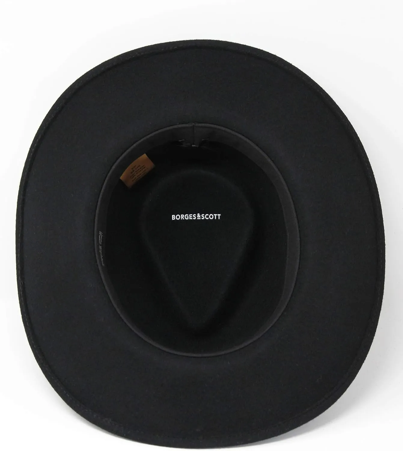 Borges & Scott Hardy - Lightweight Wide Brim Fedora - Leather Band - 100% Wool Felt - Crushable for Travel - Water Resistant