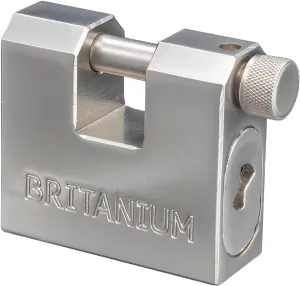Britanium® BRX66 Heavy Duty Container Padlock with 5 Keys – 10mm Cut Resistant Shackle, Anti Drill Brass Cylinder | High Security Lock for Shipping Container, Garage, Shed, Gate