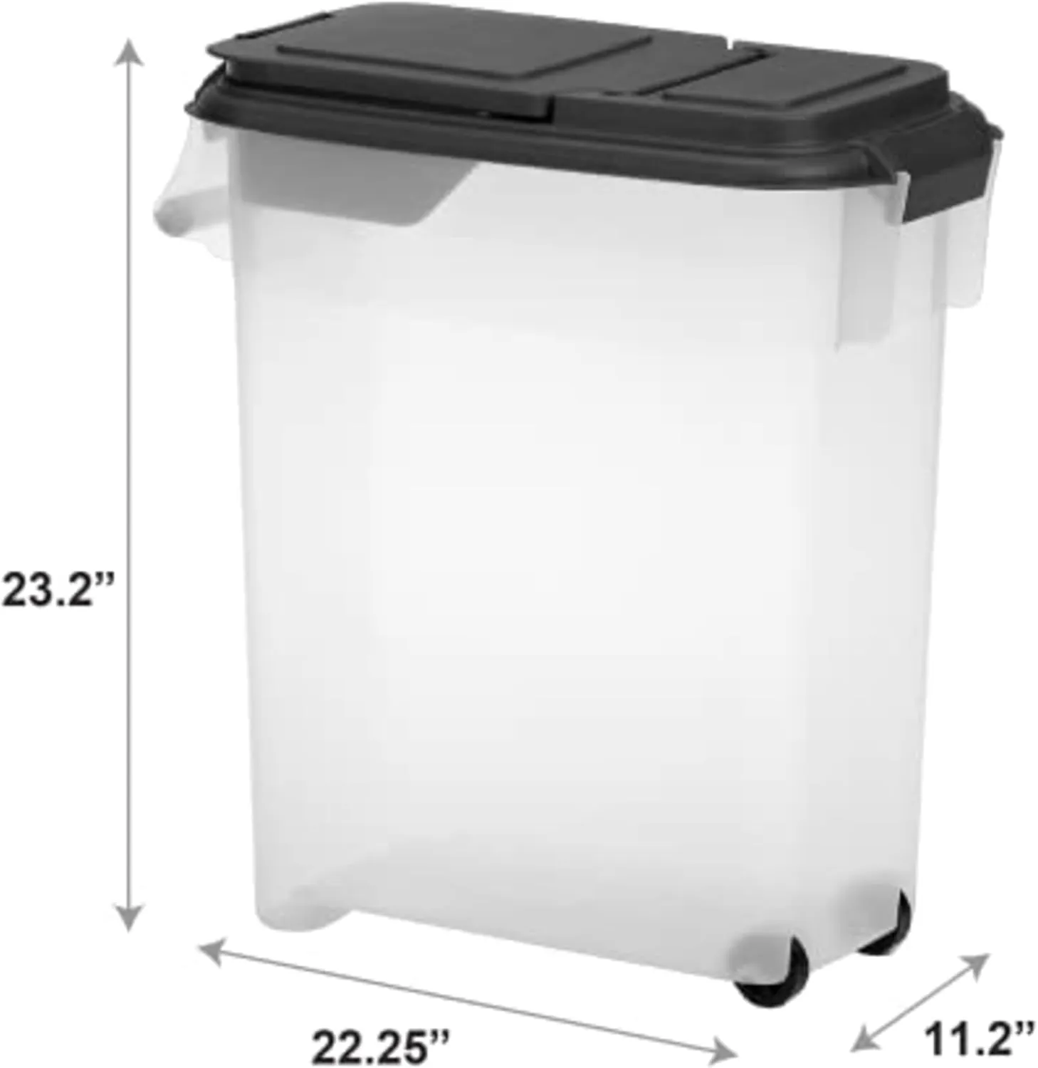 Buddeez Airtight Pet Food Storage Container - 50 QT/50 LB Capacity Dog Food Storage Container, Cat Food Container, Bird Seed Storage Container, Rolling Storage Bin, Air Tight with Handle & Scoop