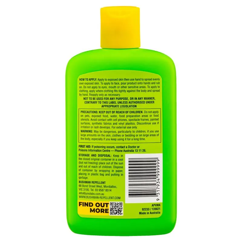 Bushman Lotion (BL175L) Fragrance Free Insect Repellent 175ml 20% DEET