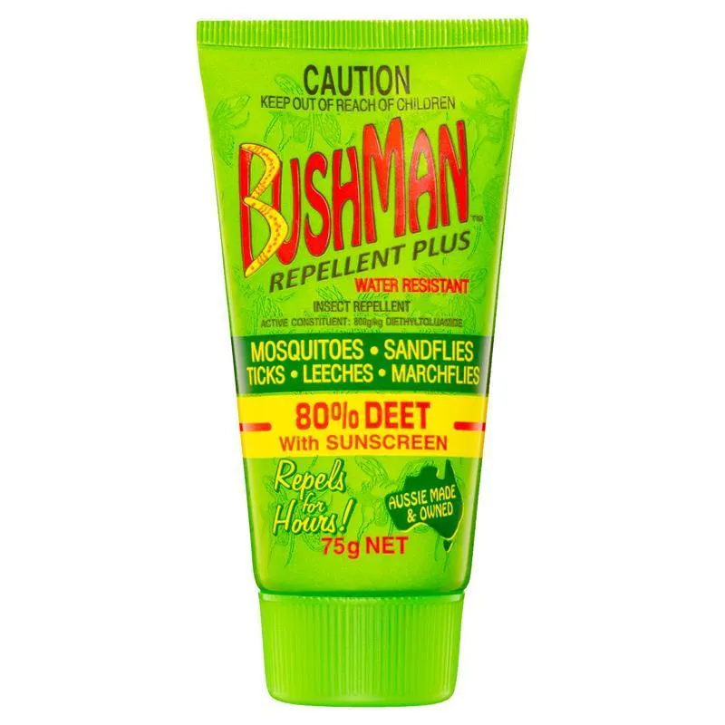 Bushman Plus (BP75G) Dry Gel Insect Repellent   Sunscreen 75g 80% DEET