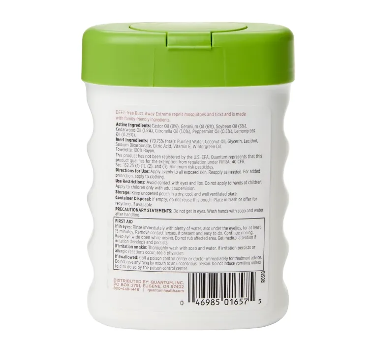 Buzz Away - DEET-free Insect Repellents & Bite Relief Wipes 25 Count