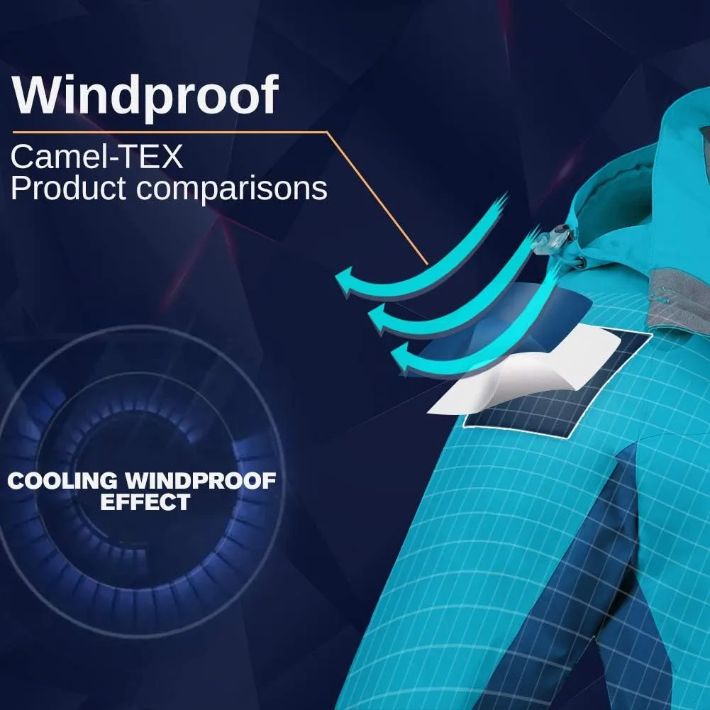 CAMEL CROWN Women's Ski Jacket Waterproof 3 in 1 Winter Jacket Windproof Warm Fleece Hooded Snowboard Mountain Snow Coat