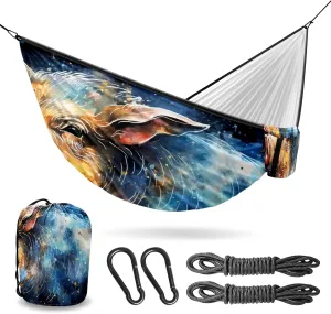Camping Hammock Double & Single Portable Hammocks with 2 Tree Straps, Great for Hiking,Backpacking,Hunting,Outdoor,Beach,Camping, Pig (25)
