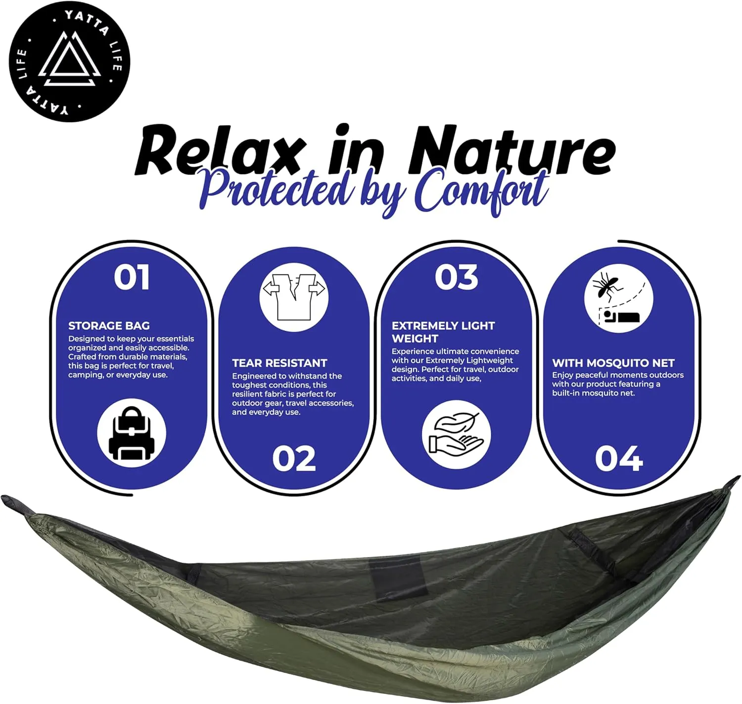 Camping Hammock – Lightweight Compact Hammock for Camping Youth – Camp Hammock with Mosquito Net – Portable Hammock Tent for Indoor & Outdoor – 114x55x39-Inch – Black