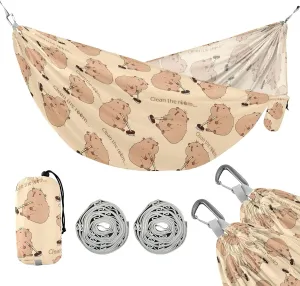 Camping Hammock Outdoor Hammocks for Outside Capybara Mopping Beach Trees Portable Lightweight with Pockets Tree Straps Indoor