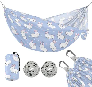 Camping Hammock Outdoor Hammocks for Outside Cute Rabbit Beach Trees Portable Lightweight with Pockets Tree Straps Indoor
