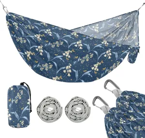 Camping Hammock Outdoor Hammocks for Outside Lily of The Valley Blue Beach Trees Portable Lightweight with Pockets Tree Straps Indoor