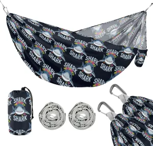 Camping Hammock Outdoor Hammocks for Outside Shark Garlands Beach Trees Portable Lightweight with Pockets Tree Straps Indoor