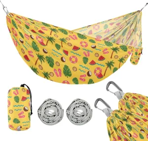Camping Hammock Outdoor Hammocks for Outside Summer Vacation Beach Trees Portable Lightweight with Pockets Tree Straps Indoor