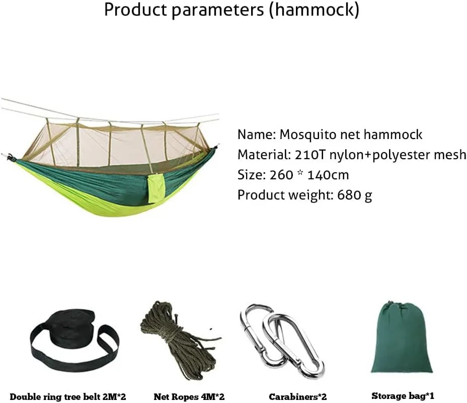 Camping Hammock, Portable Hammocks with Mosquito Net,Best for Outdoor Hiking Travel (12)