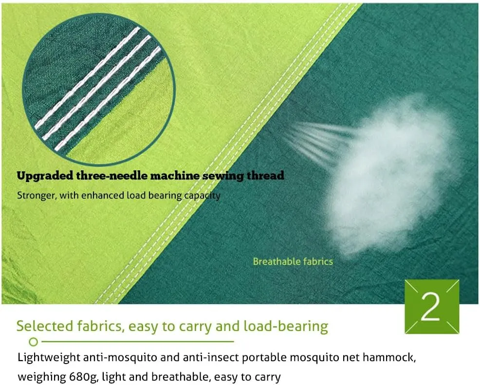 Camping Hammock, Portable Hammocks with Mosquito Net,Best for Outdoor Hiking Travel (12)