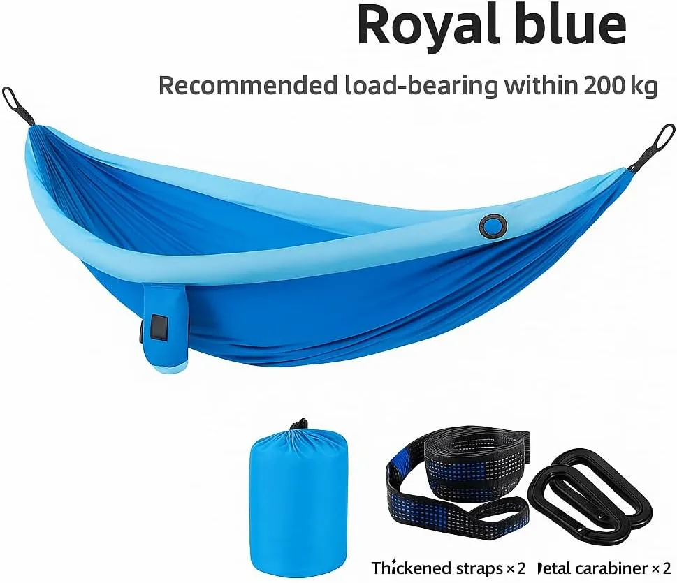 Camping Hammock Portable Lightweight Inflatable Double Hammock with TPU Inflatable Tubes for Neck and Leg Support – Hammock Swing, Hammocks for Outside, Camping Hammocks for Adults (Royal Blue)