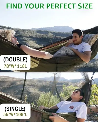 Camping Hammock Tent, Portable Single Hammock with Net